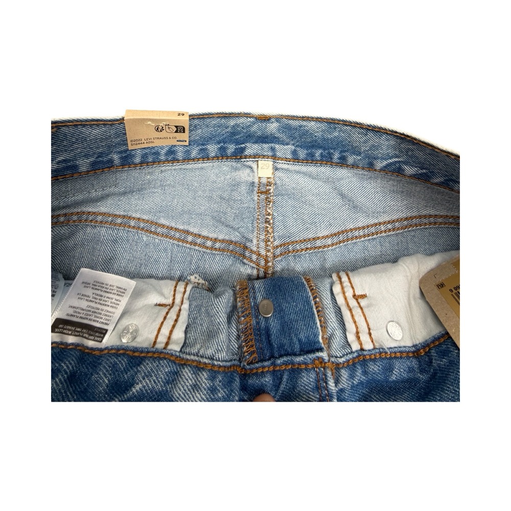 Levi's Maxi Skirt Womens 29 Light Acid Wash Denim Raw Hem Cotton Western - Picture 6 of 13
